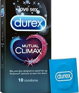 Durex Mutual Climax Condomss for Men Women 10 Count Extra Dotted and Ribbed for Pleasure Performa Lubricant for Long Bangladesh (New)
