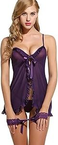 KLOVVY BabyDolll Red Nightwear Dress for Women – Free Size sexxy Lingerie Sleepwear – Soft Net Fabric Nighty – Comfortable H Bangladesh (New)