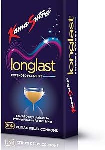 KamaSutra LongLast Condom for Men Dotted Combo Pack of 20 Bangladesh (New)