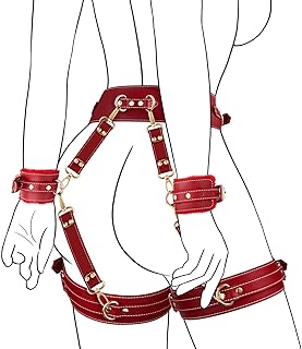 UTIMI sexx Bondage BDSM Kit Restraints 6PCS Sets with Adjustable Handcuffs Ankle Cuff Thigh Cuffs Blindfold Cross Strap Wai Bangladesh (New)