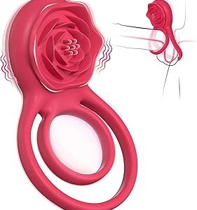 Vibrating Cock Ring with Rose Clitoral Stimulator Pleasure Peniss Ring Vibratorr Couples Adult sexx Toys for Men Women 7 Vi Bangladesh (New)