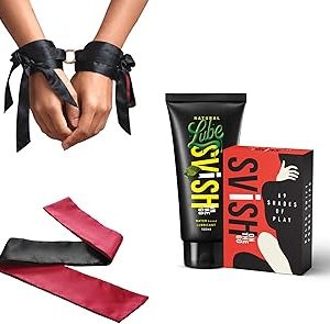 SVISH Velvet – Red Blindfold Handcuffs Couple’s Cards Water Based Lubricant for Romantic Moments Honeymoon Gifts Fun Bangladesh (New)