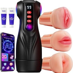 Uoffile Male Masturbator sexx Toys for Men 3 Sleeves AI Sync Pocket Pussyy Peniss Pump with 9 Sucking 9 Vibrating APP Ad Bangladesh (New)