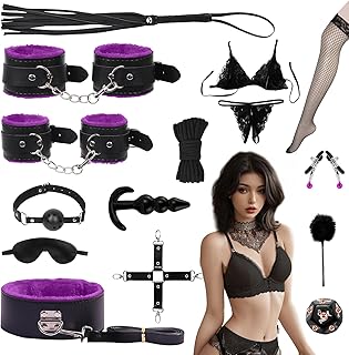 15 PCS sexx Bondage BDSM Kits Restraints Fetish Handcuffs Ankle Cuff Collar Blindfold Whip Rope Nipple Clamps Paddle Anal Bangladesh (New)