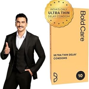 Bold Care Ultra Thin Lubricated Condomss Pack Of 10 For Men With Disposable Pouches And 4 5% Benzocaine 60 Microns Pa Bangladesh (New)