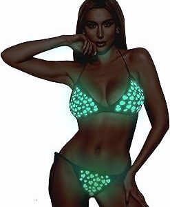 exciting Lives Glow in The Night Bikini Set sexxy Lingerie Set Gift for Romantic Dates Date Night Anniversary Birthd Bangladesh (New)