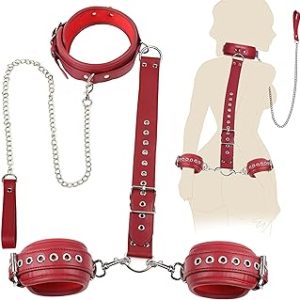 BDSM Bondage sexx Restraints Set Couples sexx Toys Neck to Wrist Restraints Kit with Traction Chain Back sexx Handcuffs Coll Bangladesh (New)