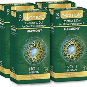 Okamoto Harmony Condom Best Rated Dotted Condomss for Men Contoured Dotted Condomss for Extra Simulation 4 x 10s Bangladesh (New)
