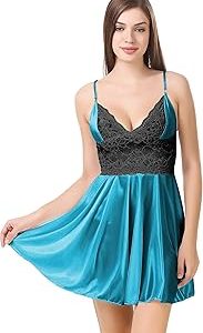 PHWOAR Women Satin BabyDolll Night Dress Short Length Free Size sexxy Honeymoon Lingerie for Women Ladies and Girls Night Bangladesh (New)