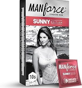 Manforce Sunny Edition Condomss 10 pcs Ribbed Dotted Anatomically Shaped Condomss For Enhanced Pleasure of Both I Bangladesh (New)