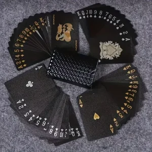 Black Gold Playing Cards Waterproof Poker Deck Magic Trick Cards Professional Board Game Gift Set Premium Collection Bangladesh (New)
