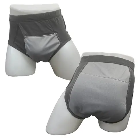 Men s Washable Incontinence Shorts Open Underwear Adults Patient Reusable Breathable Pant Diapers for Adults prostate 500ml Bangladesh (New)