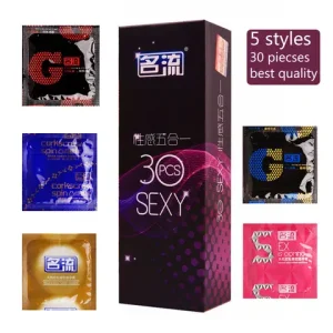 Mingliu 30pcs 5 Types In One Ultra Thin Condomss sexxy Latex Dots Pleasure Natural Rubber Condones Male Contraception Peniss Sleeve Bangladesh (New)