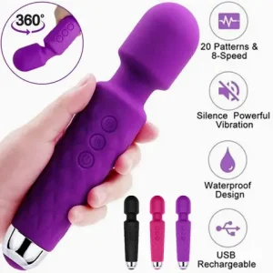 20 Mode Powerful USB Rechargeable Vibratorr Electric Body Massage Magic Wand Massager Dildo Vibrators sexx Toy For Women Wife Clit Bangladesh (New)