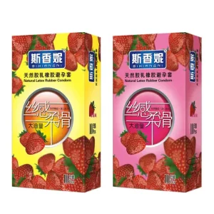 10 Pcs/Box Strawberry Flavor Condomss sexx Products Women Vaginal Stimulation Condom Men Full Oil Ultra thin Smooth Peniss Sleeve Bangladesh (New)