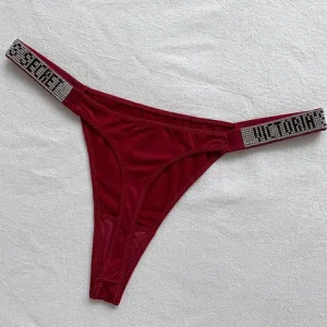 2025 New sexxy Pink Brand Lingerie Female Intimate Underwear Rise Women Panties Bra Rhinestone Letter Comfort Brief Bangladesh (New)