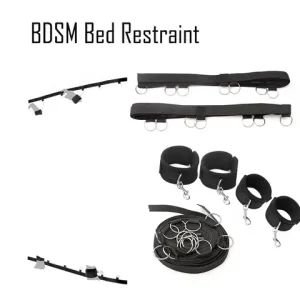 Couple BDSM Bondage Kit Set Bed Restraint sexx Toy Handcuff Ankle Cuff Sets Adult sexx Game Strap Open Thigh Tool Eye Blinder Sets Bangladesh (New)