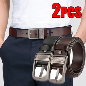 New in Luxury Leather Men s Belt Fashion Metal Alloy Pin Buckle Adult Casual Business Waist Strap for Jeans Bangladesh (New)