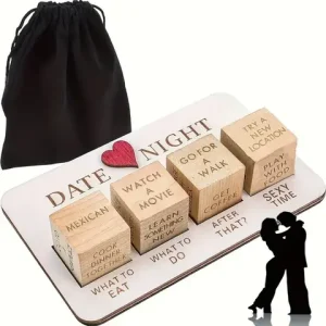Date Night Dice 4PCS After Dark Edition Date Night Wooden Dice Game for Couples Wood Reusable Couple Anniversary Date Dice Bangladesh (New)
