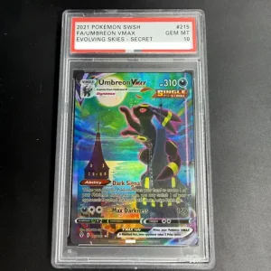 DIY PTCG Rating Card 2021 SWSH FA/UMBREON VMAX 215/203 Collection Card Copy 10Points Rating Card Anime Game Gift Toy Bangladesh (New)