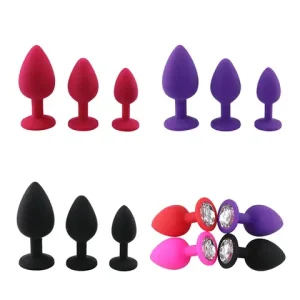 Silicone Butt Plug Anal Plug Dildo Vibratorr Clitoris Massager 3 Different Size Adult Anal sexx Toys For Men/Women Trainer Bangladesh (New)