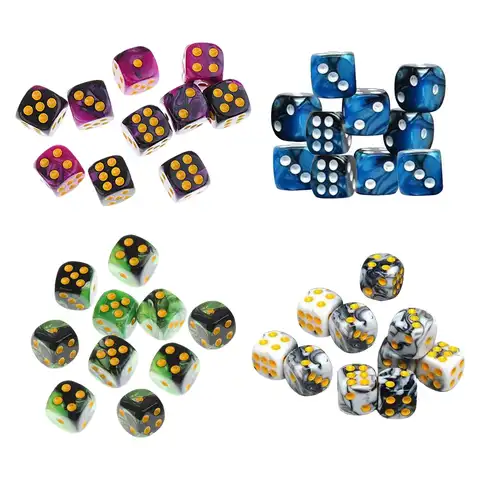 Set of 10 Six Sided Dices Set Party Toys D6 12mm Opaque for RPG Role Playing Table Games Math Teaching Bangladesh (New)