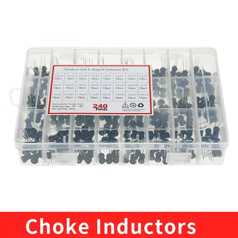 240Pcs 24Values 6x8mm Choke Inductors Assorted Kit 2 2uH 3 3uH 4 7uH 6 8uH 10uH 15uH 22uH 47uH 68uH 100uH 220uH 1mH 4 7mH 100mH Bangladesh (New)