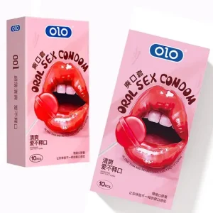 OlO 10Pcs Oral sexx Condomss with Strawberry Flavour Ultra Thin Safe sexx Peniss Sleeve Condom G spot Large Particle Adult Products Bangladesh (New)