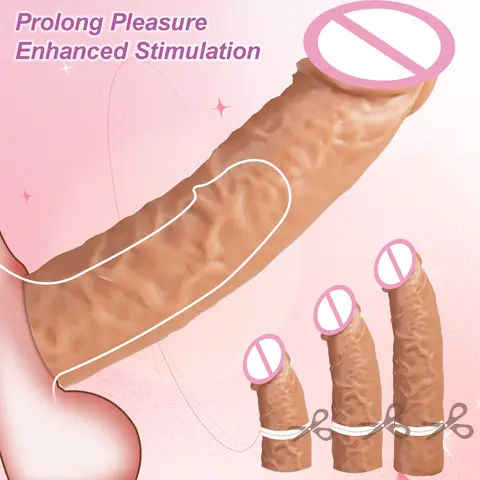 Soft Silicone Condom Enlargement Peniss Sleeve Realistic Peniss Extender sexx Toys for Men sexxual Tools Reusable Condom Cock Sleeve Bangladesh (New)