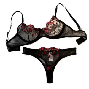sexxy Set Womens Underwear Exotic Emotional Bra Set Embroidered Print Brassiere Lingerie Set Women s Set Push Up Thin Bralette Bangladesh (New)