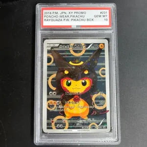 DIY PTCG Rating Card 2016 P M JPN XY PROMO PONCHO WEAR PIKACHU 231/XY P Collection Card Copy 10Points Rating Card Anime Game Bangladesh (New)