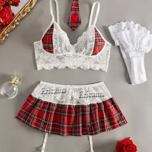 Hot Cosplay sexxy Uniform Open Bra Fantasy Miniskirt Nightwear Garter Bra Sets sexxy Costumes Clothes Women s Outfit Lingеrie Set Bangladesh (New)