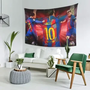 Leo Messi Barcelona Tapestry Celebrating Legends with Iconic Moments Perfect for Home Decor Showcasing Football Passion Bangladesh (New)