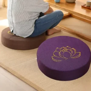 40X6CM Yoga Meditation Linen Cushion Hard Lotus Texture Meditation Cushion Backrest Pillow Tatami Mat Removable Washable Bangladesh (New)