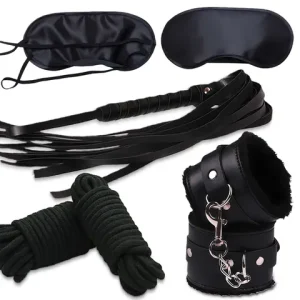 Goods For Adults Set sexxy Leather Plush Handcuffs Blindfold Spanking Soft Whips Tying Cotton Rope Couple Games Bondage Equipment Bangladesh (New)