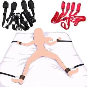 BDSM Bondage Handcuffs Set Erotic Fetish Restraint Strap Adults Bed Wrists Ankle Cuffs Erotic sexx Toy For Women Couples Slave Bangladesh (New)