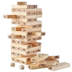 54Pcs Building Blocks Toy Funny Mini Wooden Tower Hardwood Domino Stacker Extract Montessori Educational Game Kid Christmas Gift Bangladesh (New)