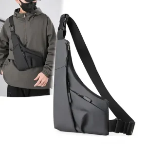 Anti Theft Close Fitting Chest Bag Men s Leisure Leather Film Triangle Bag Crossbody Card Wallet Sports Cycling Riding Sling Bag Bangladesh (New)