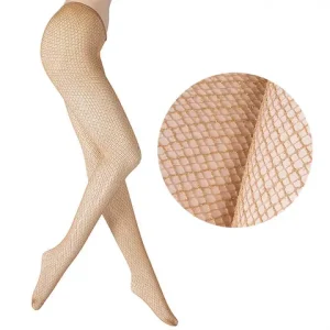 Women V waist Hollow Fish Net Stockings Mesh Bodystockings sexxy Jumpsuit Stage Glitter Shiny Silk Nightclub Pantyhose Bangladesh (New)