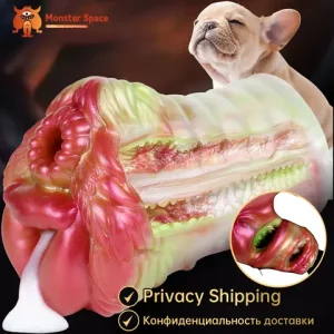 Fantasy Male Masturbator Animal Dog Monster Realistic Textured Adult sexx Toys for Men Dual Tunnels Silicone Pocket Pussyy HMYAD Bangladesh (New)