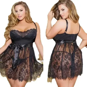sexxy Plus Size Lingerie Women Erotic BabyDolll Lace Hollow Pajamas sexxy Mujer sexxi BabyDolll Lingerie Plus Size 5XL Bangladesh (New)