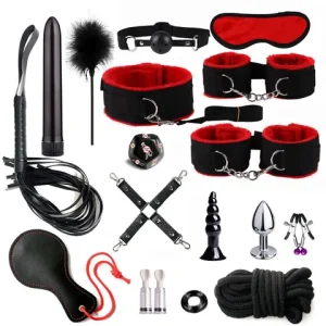 BDSM sexx Kits Adults sexx Toys For Women Men Handcuffs Nipple Clamps Whip Spanking sexx Metal Anal Plug Vibratorr Butt Bdsm Bondage Bangladesh (New)