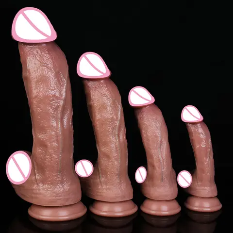 3Colors Realistic Skin Soft Big Dildo 4 Sizes Silicone Peniss Woman Anal sexx Toy Vaginal Masturbation Suction Cup Small Dick Bangladesh (New)