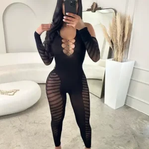 Womens Fishnet Bodystocking Plus Size Crotchless Bodysuit sexxy Tights Soft Nightwear Lingerie Bangladesh (New)