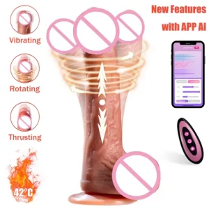 Realistic Dildo Vibratorr for 18 Women Suction Cup 9 Vibrations 3 Thrusting Swing Heating Modes APP Remote Control Adult sexx Toy Bangladesh (New)