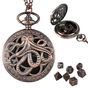 7pcs DND Mini Dice with Pocket Watch Case Set Portable Polyhedron Metal Dice Perfect for Dungeons Dragons Table RPG Bangladesh (New)