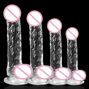 Realistic Transparent Dildo for Women Silicone Realistic Fake Dick Peniss with Strong Suction Cup Hands Free Adult sexx Toy Bangladesh (New)