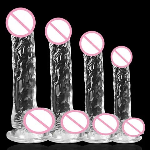 Realistic Transparent Dildo for Women Silicone Realistic Fake Dick Peniss with Strong Suction Cup Hands Free Adult sexx Toy Bangladesh (New)