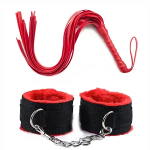 44cm PU Leather Whip Flogger Plush Nylon Plush sexx Handcuffs Bondage Slave Exotic Accessories Toys For Couples Adults Games Bangladesh (New)