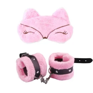 SM Adjustable Handcuffs Toy PU Leather Plush Handcuffs Blindfold Masks Set Restraints Bondage sexx Toy For Adult Game Accessories Bangladesh (New)
